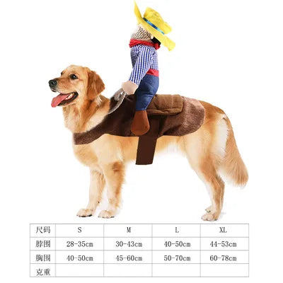 Pet Costume Dog Costume Pet Suit Cowboy Rider Style Dog Carrying Costume for Small Medium Large Dogs  Halloween Clothes