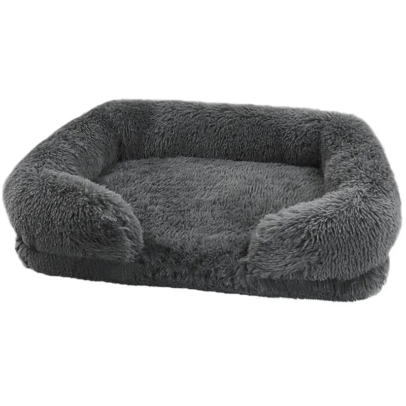 I YAN thickened orthopedic dog bed for large dogs with egg sponge filling, plush cover, and durable pet furniture design.