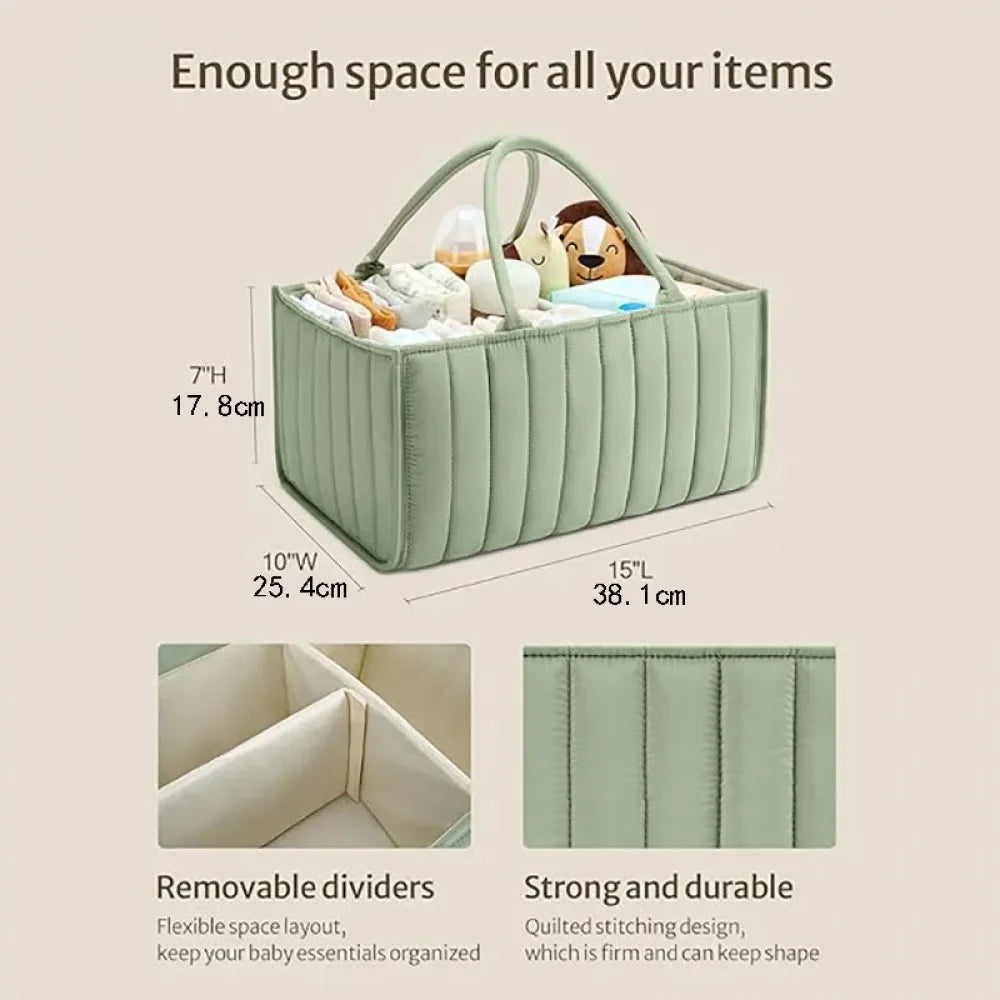 I YAN multifunctional diaper bag with foldable design, baby diaper storage compartments, and multiple pockets for mother and baby supplies.