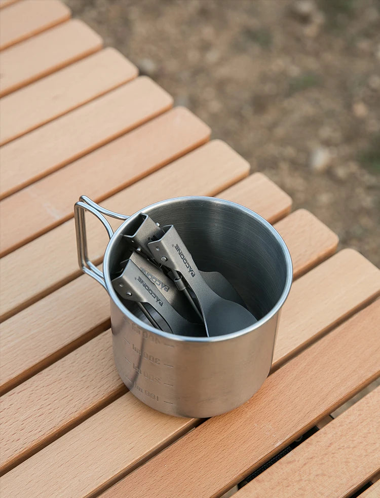 Camping Titanium Spork Spoon Outdoor Lightweight Fork Tableware Portable Picnic Hiking Travelling Ultralight Dinnerware