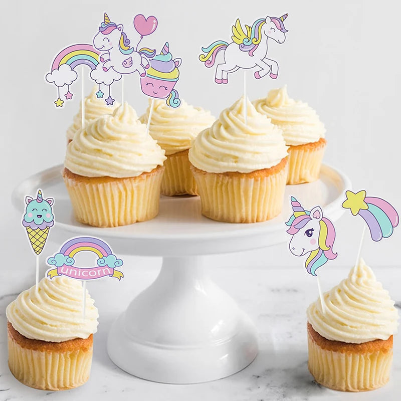 Unicorn Party Disposable Tableware Plates Napkin Rainbow Unicorn Birthday Party Decor Kids Birthday Party Supplies Baby Shower
