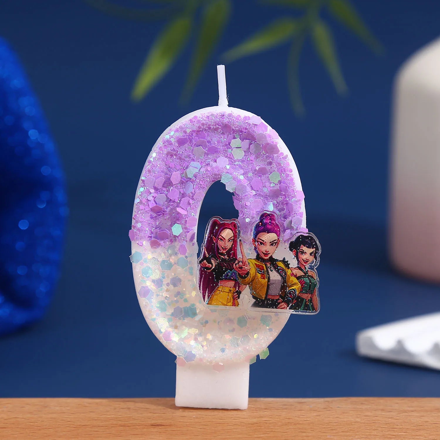 Witch Hunter Birthday Number Candle – Purple Glitter Cake Decoration (0-9) - I YAN