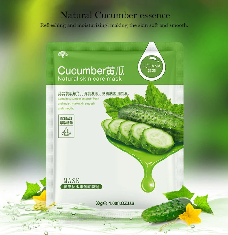 30pcs Fresh Fruits Facial Masks Face skincare Moisturizing Firming Hydrating Korean Face Mask Facial Skin Care Prodcuts
