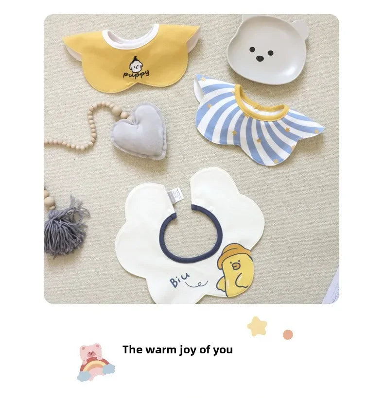 3-Pack Cotton Gauze Baby Bibs | Soft Petal Print Drool Bibs for Newborns - I YAN