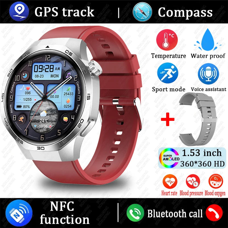 New GT5 Pro Smart Watch Men AMOLED HD Screen GPS NFC Heart Rate Bluetooth Call Watch 5 MAX IP68 Waterproof SmartWatch Man