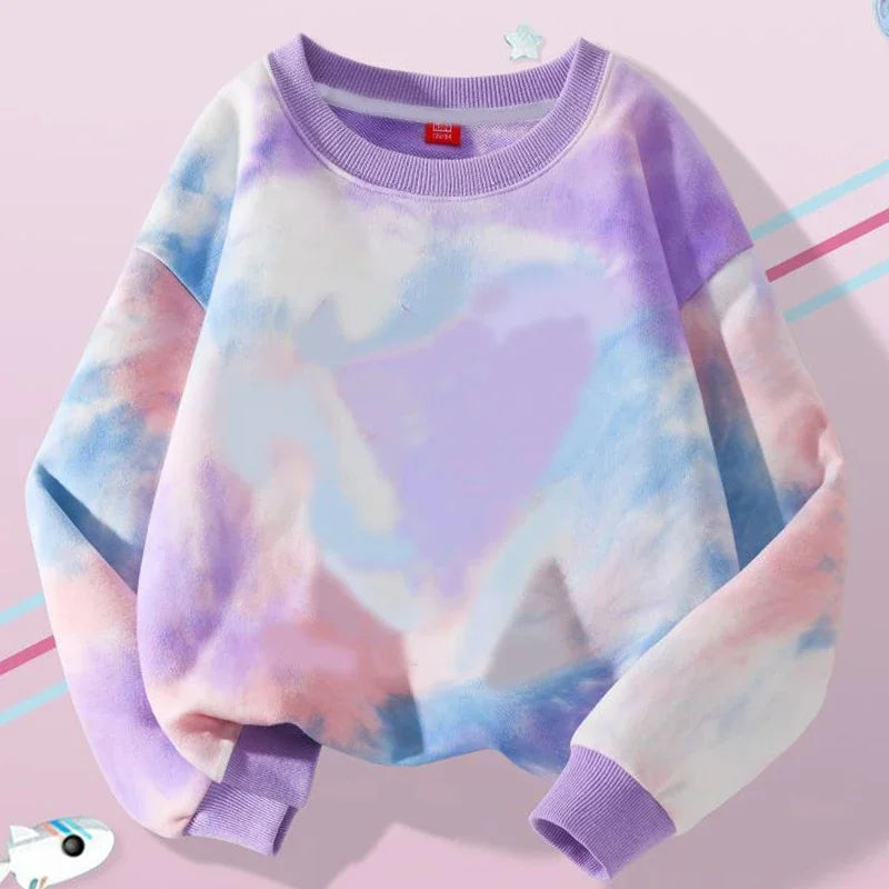 K-Pop Hunters Zoey Mira Rumi Children Sweaters Girls Tie-dye Sweatshirt Pink Pullovers Kids Tops Tulle Princess Dresses Suit