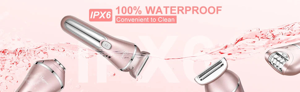 HATTEKER Women Multi-Function Electric Hair Remover Home Use Three-in-One Waxing Tool Washable Full Body Intimate Trimmer Razor