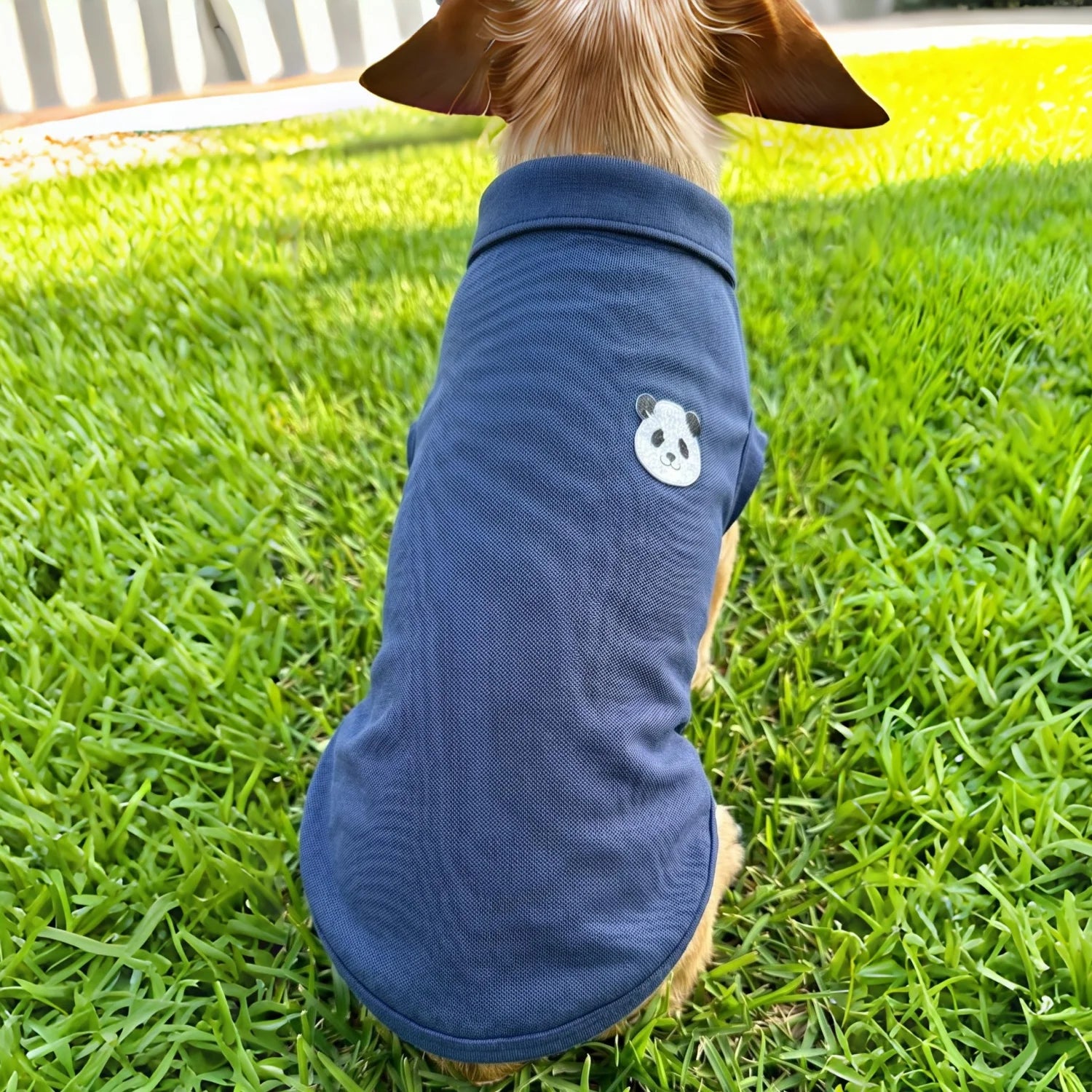 Panda Embroidered Pet Polo Shirt Soft Breathable Sleeveless Dog Clothing Daily Walking Outfit For All Small Medium Breeds