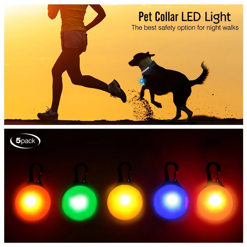 LED glowing dog collar by I YAN, USB rechargeable safety light for small dogs and cats, visible at night for safety.
