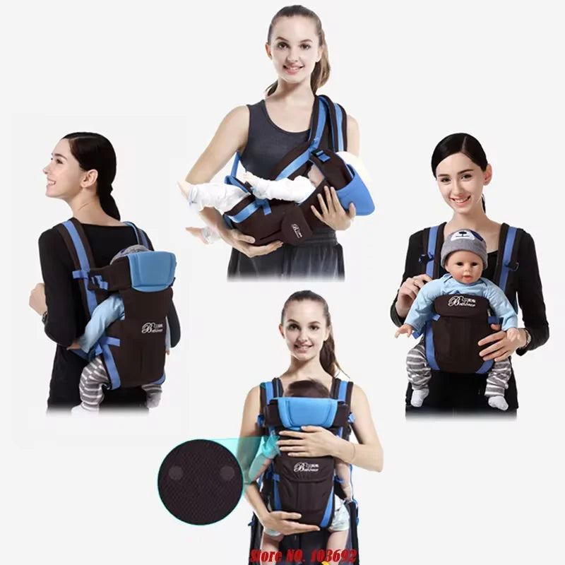 Baby Sling Carrier 4-in-1 Ergonomic Backpack – Easily Adjustable Carrier for Newborn to Toddler - I YAN