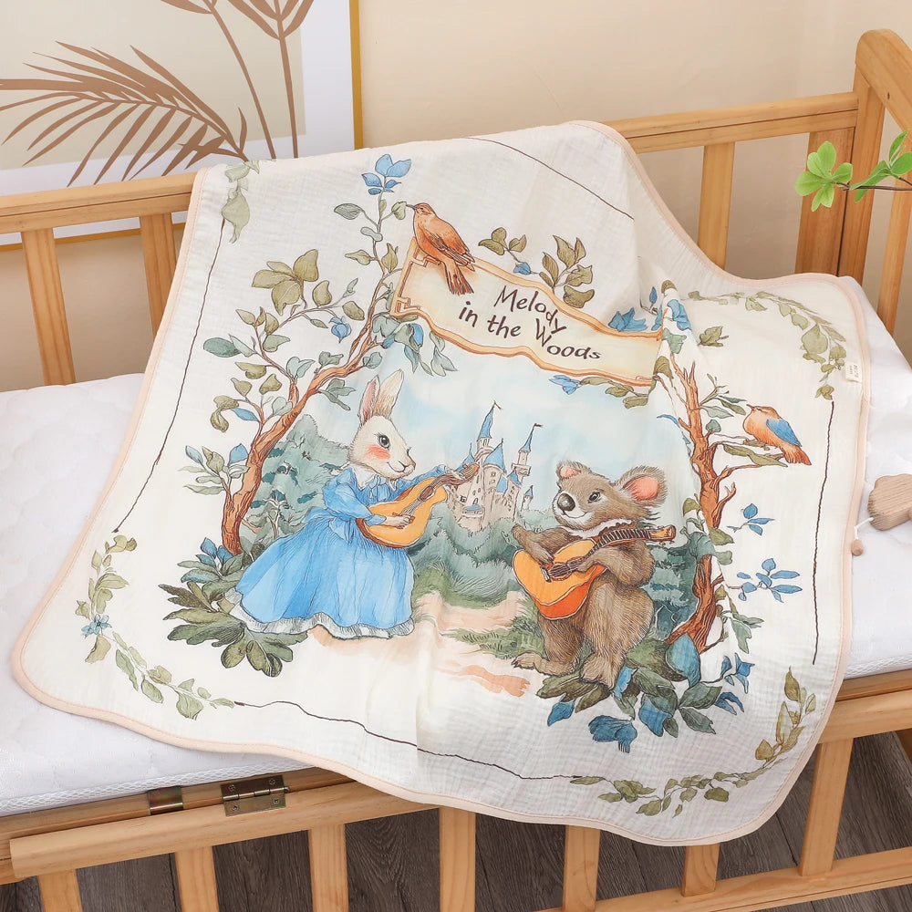 Newborn Baby Bath Towel Class A Pure Cotton Gauze – Soft Absorbent Children's Blanket for All Seasons - I YAN