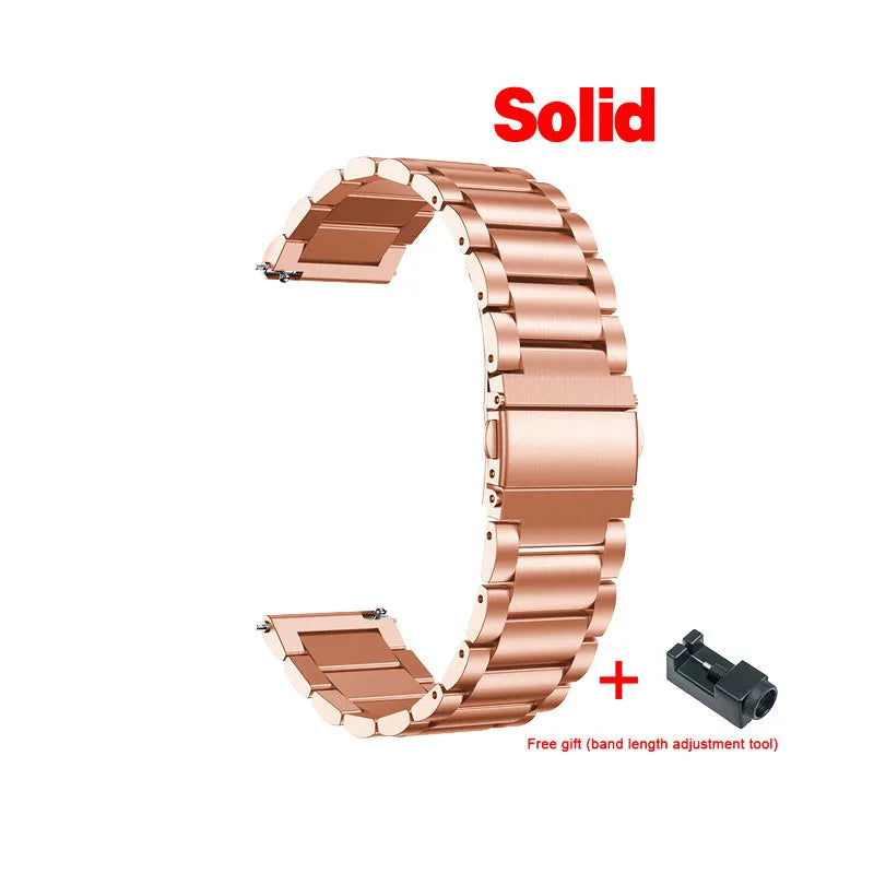 20mm 22mm WatchBand For Amazfit Active/GTS 2/3/4 Mini Strap GTR 2/3/4 42 47mm stainless steel Bracelet For Amazfit Bip 3 5 Band