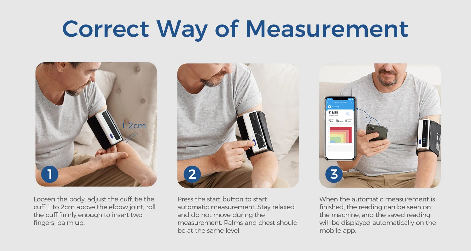 Checkme BP2A Upper Arm Blood Pressure Machines for Home Use Bluetooth Digital Automatic Blood Pressure Monitor with Large Cuff