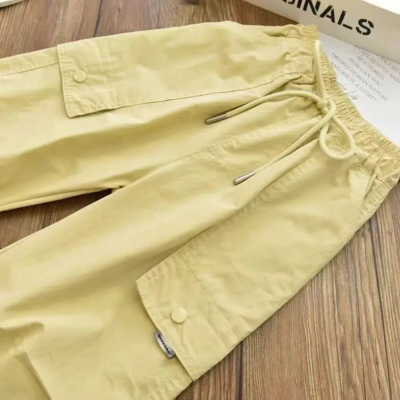 Autumn Clothes Fashionable Kids Cargo Joggers Elastic Ankle Pants Casual Trousers Light Breathable Summer Trendy Outfit