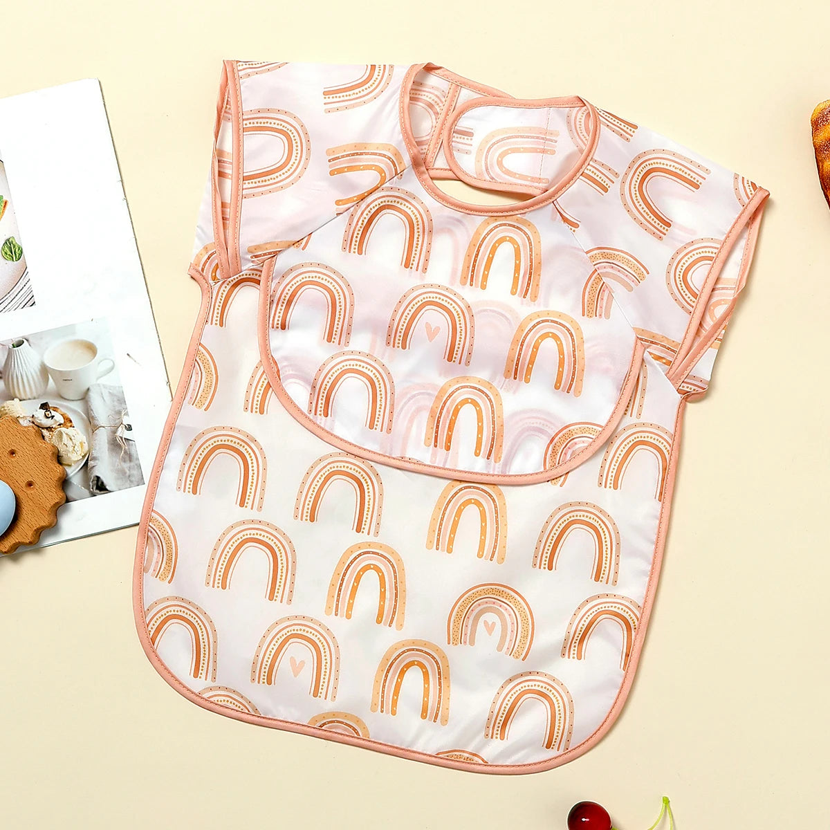 Elinfant Eating Feeding Bibs,Easy To Clean Burp Cloth,Wash-Free Eating Bibs,Smock Apron For Boys Girls, Baby Food Accessories