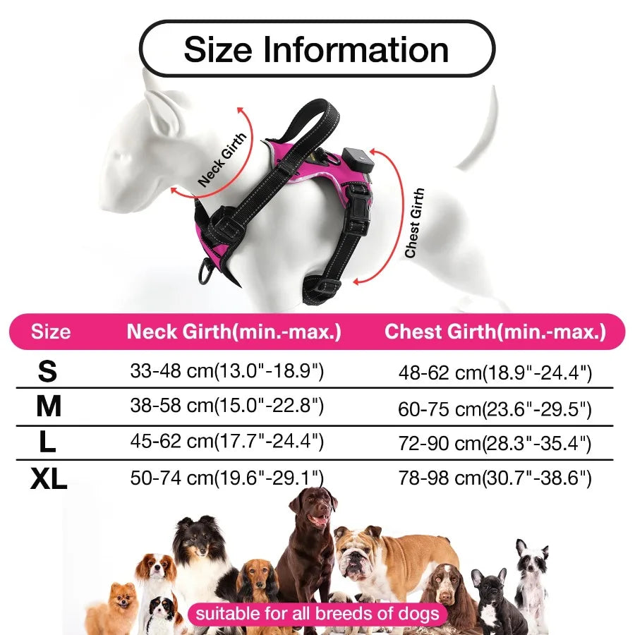 Light Up Dog Harness - No Pull Led Dog Harness Rechargeable Lighted Dog Harness for Night Walking Adjustable Glow Vest for Smal