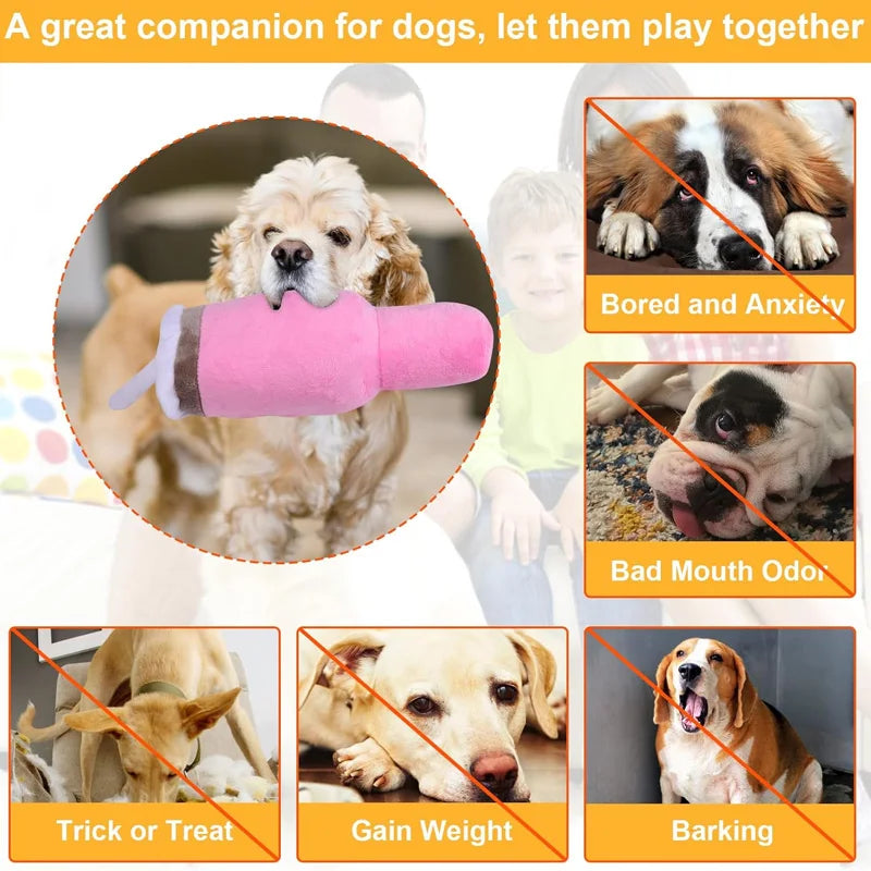 Pink Safe Squeaky Dog Cup Toy by I YAN, durable chew toy for small to large aggressive chewers, ideal for birthday fun and exercise.