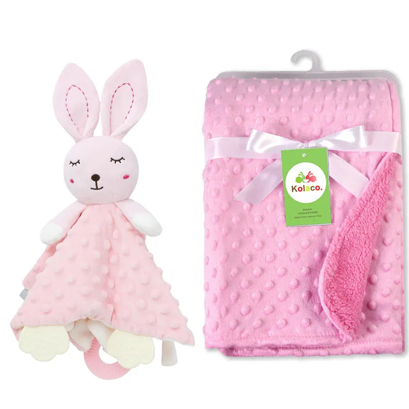 Soft I YAN personalized baby blanket and lovey set with minky dot fabric, perfect for boys and girls at baby showers.