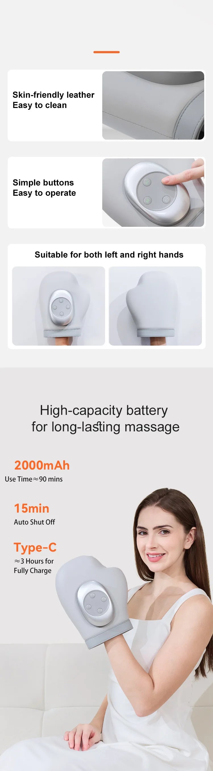 2025 New Electric Hand Massager Home Finger Joint Airbag Kneading Hot Compress Massage Artifact
