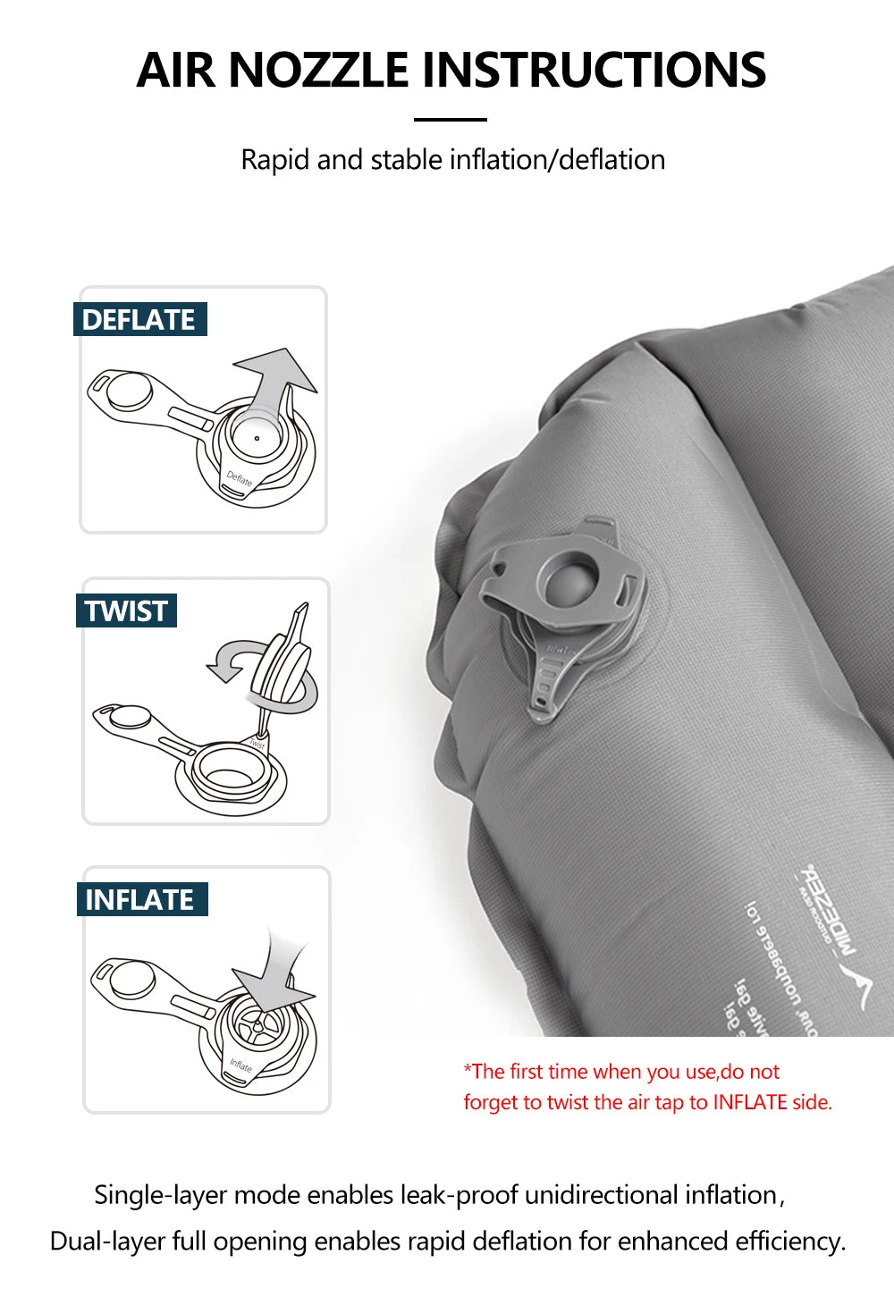 Camping Mat Air Mattress R8 20Dnylon Self-inflating Single Bed Mattress Tourist Tent Inflatable Sleeping Mats Supplies