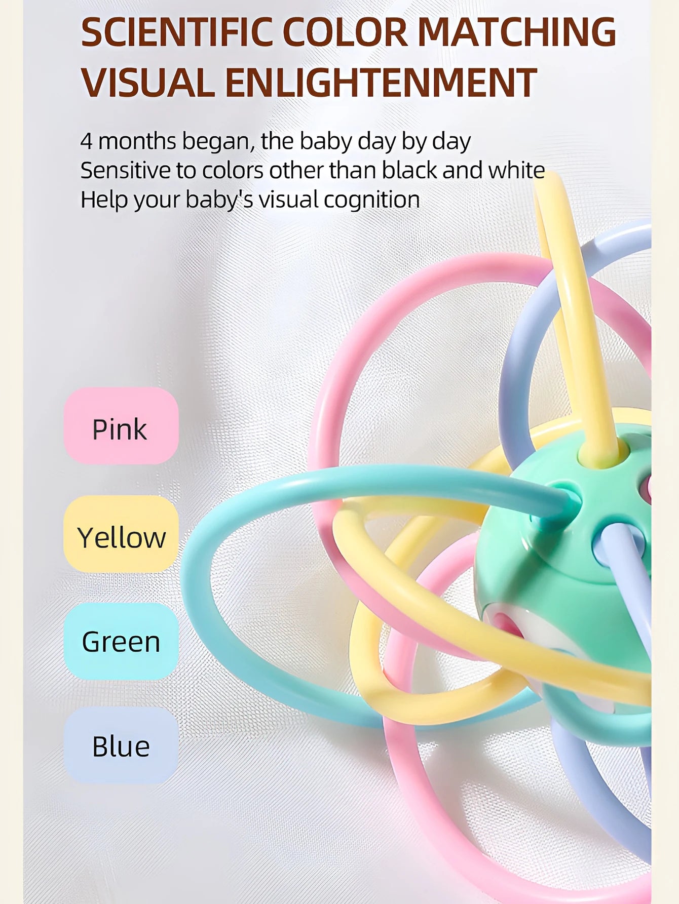 Manhattan Square Teether Ball – Baby Grip & Chew Sensory Toy - I YAN
