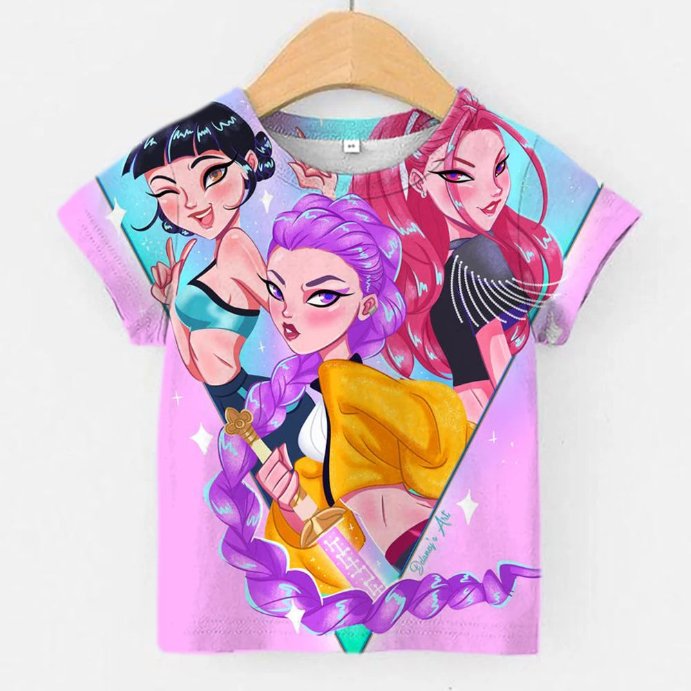 2026 New Girls' T-Shirt, Fashionable 3D Short Sleeve, Trendy Top for Girls
