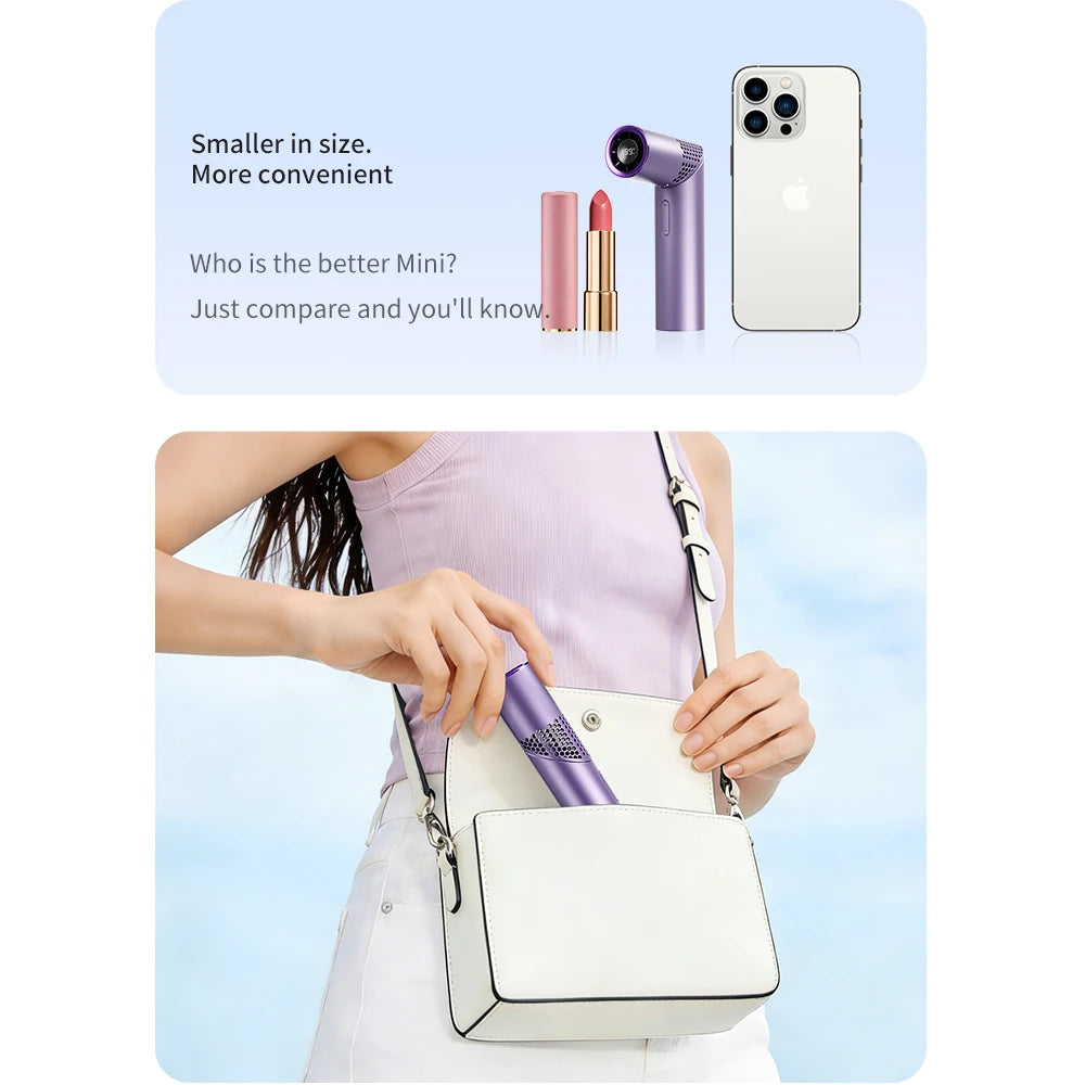 Foldable handheld small fan Outdoor mini high-speed with 199 levels portable USB charging foldable lipstick mini fan