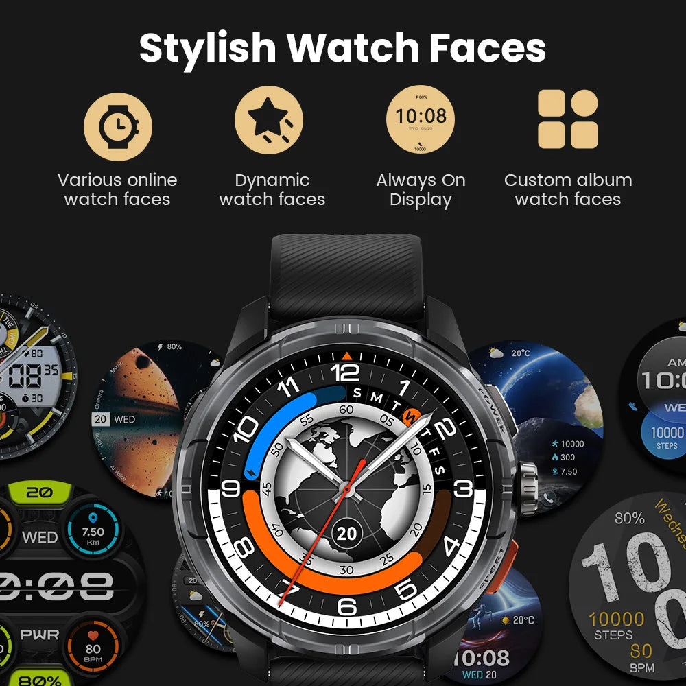HAYLOU Solar Ultra GPS Smartwatch 1.6” AMOLED Display 5ATM Waterproof Built-in GPS Bluetooth Phone Calls Sports Smart Watch