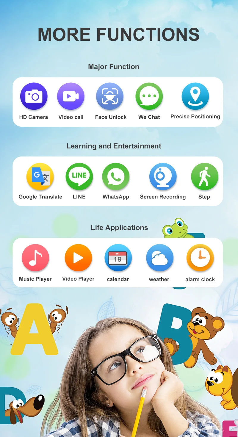 Wonlex 4G Watch Kids GPS WiFi Location KT34 Video Call SOS Alert Tracker Monitor Google Store Game Children's smart watch 2025