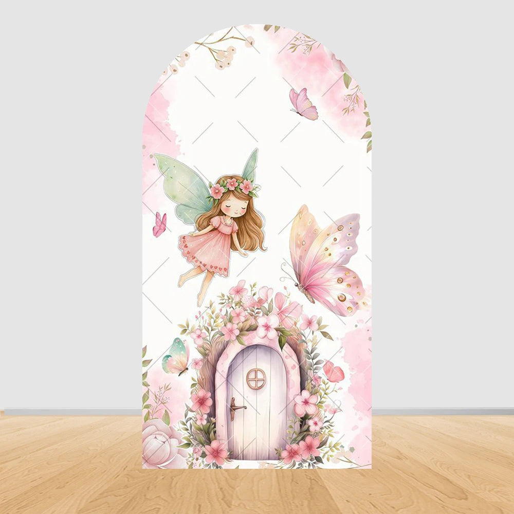 Fairy Arch Photography Backdrop Cover Girls Birthday Baby Shower Floral Butterfly Arched Background Party Decor Photo Studio