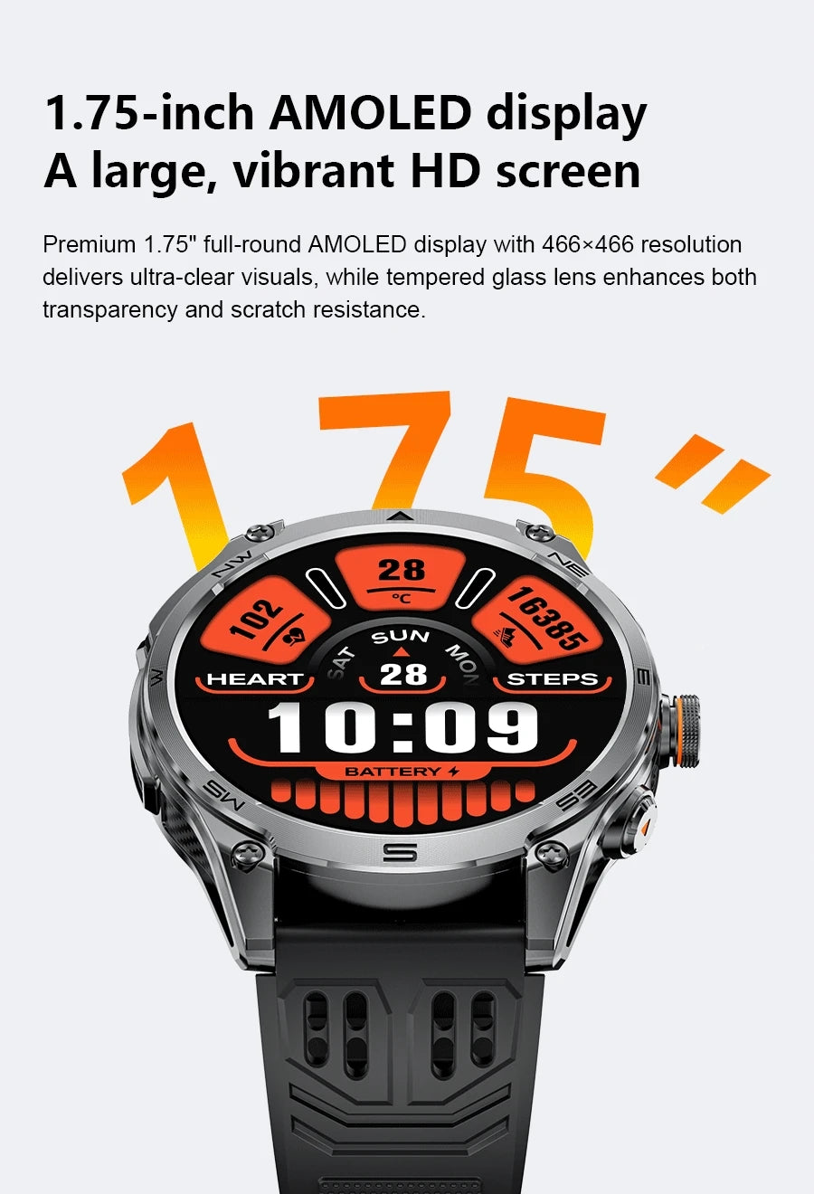 2025 NEW T-REX3 Built-in Dual-band GPS Sports Smart Watches 1000 mAh Battery Compass Outdoor RIDE Run 10ATM Waterproof Bracelet