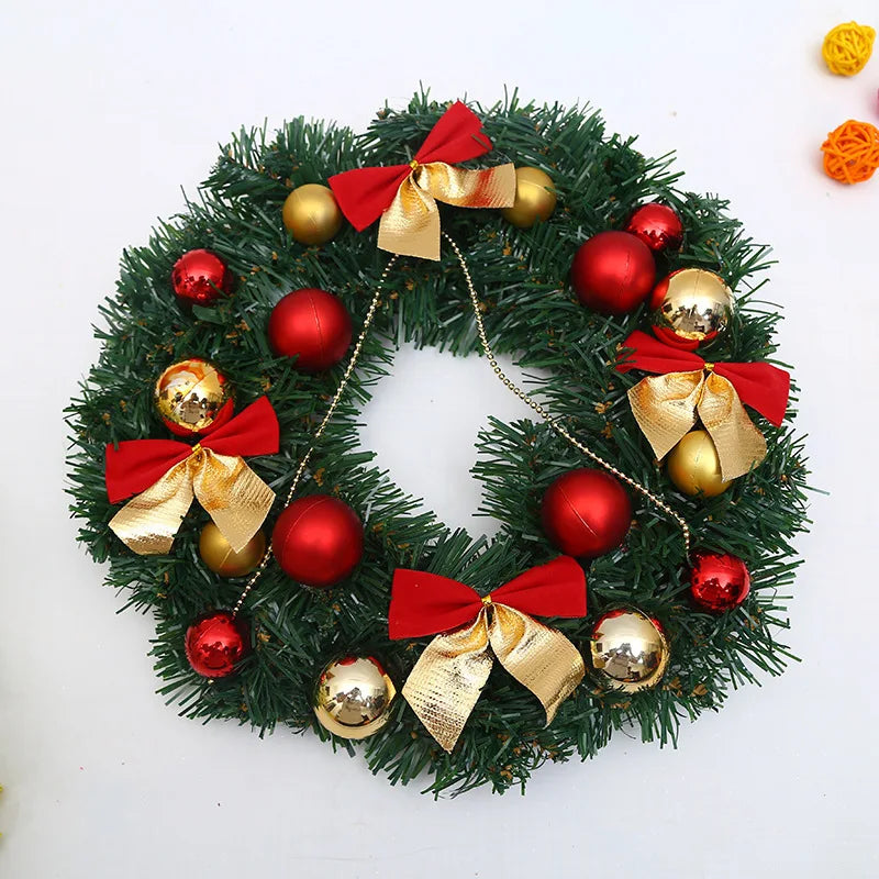 Christmas Wreath for Front Door Red Gold Window Wall Door Decorations  Christmas Garland Ornament Guirnalda Navidad