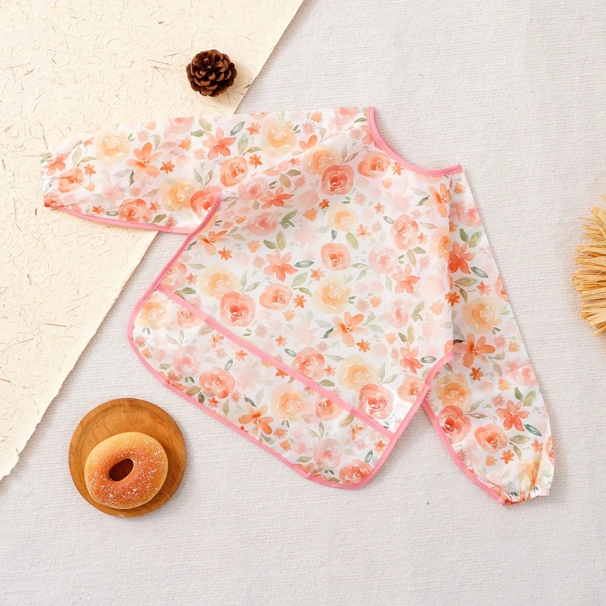 Long Sleeve Baby Bibs Water Dirt Proof Burp Cloths Cute Infant Eating Child Drawing Apron Self Feeding Bib Boy Girl 0-3 Year