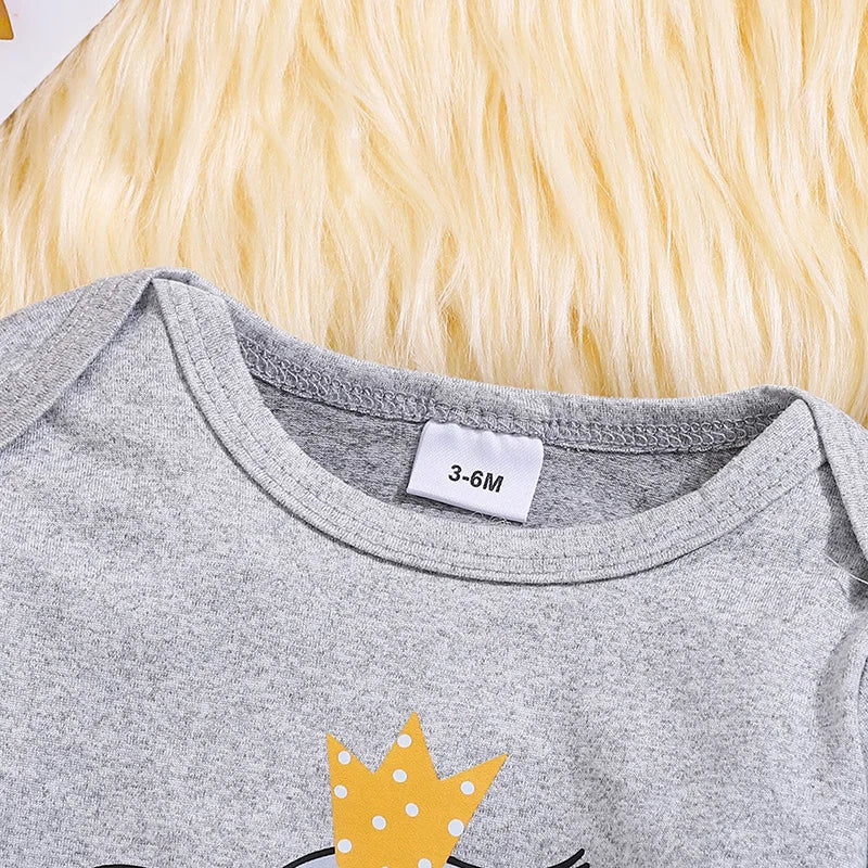 Baby Elephant Print Outfit Set 3-Piece – Romper, Pants & Hat - I YAN