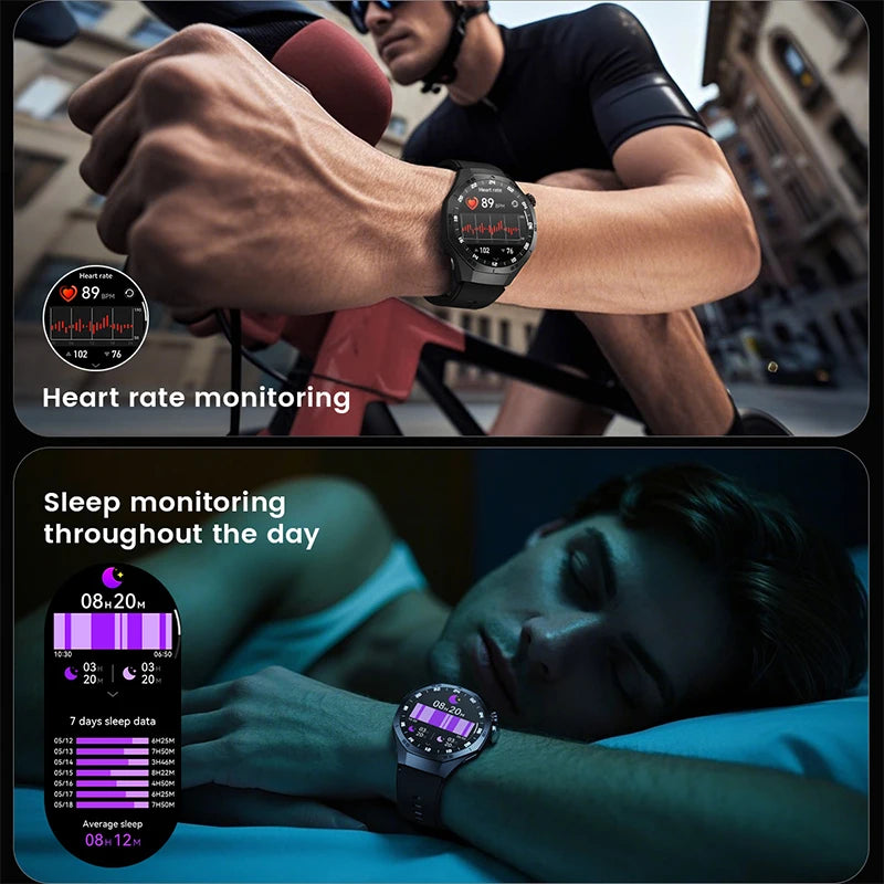 Android and ios Smart Watch Men AMOLED Screen GPS Motion trajectory Heart Rate Bluetooth Calls SmartWatch Waterproof