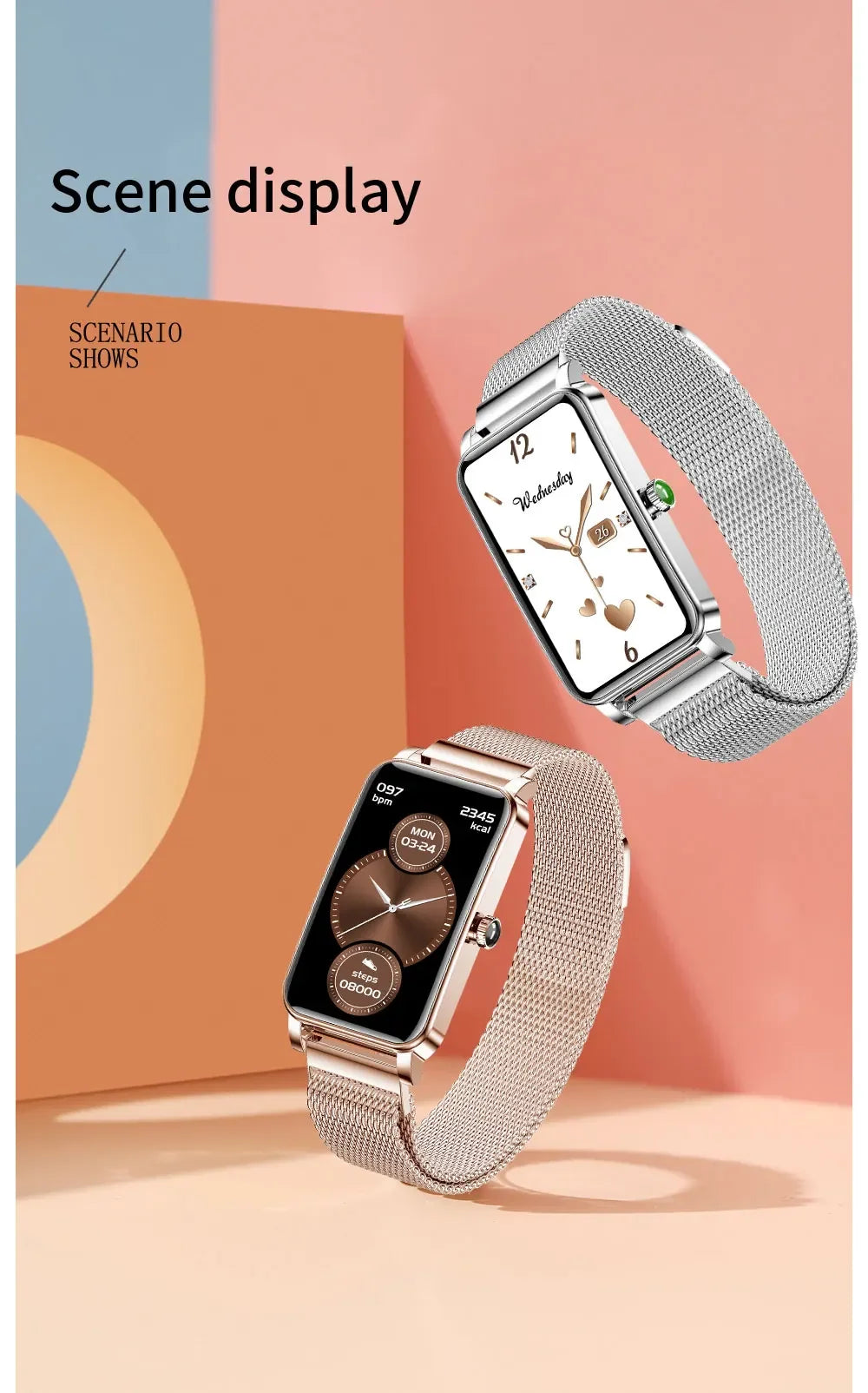 Women's Luxury Smartwatches Connect Phone Interactive Music Full Touch Smart Watches Weather Reminder Custom Wallpaper Smartband