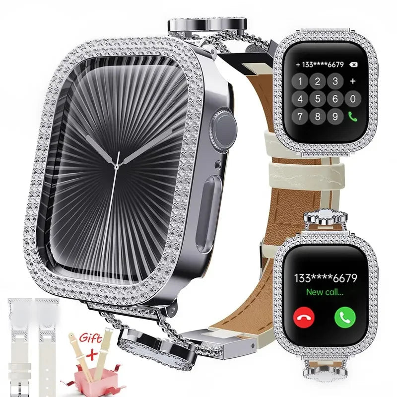 Women's Luxury Rhinestone Smartwatch | 2.04" AMOLED, Bluetooth Calling, Fitness Tracker - I YAN