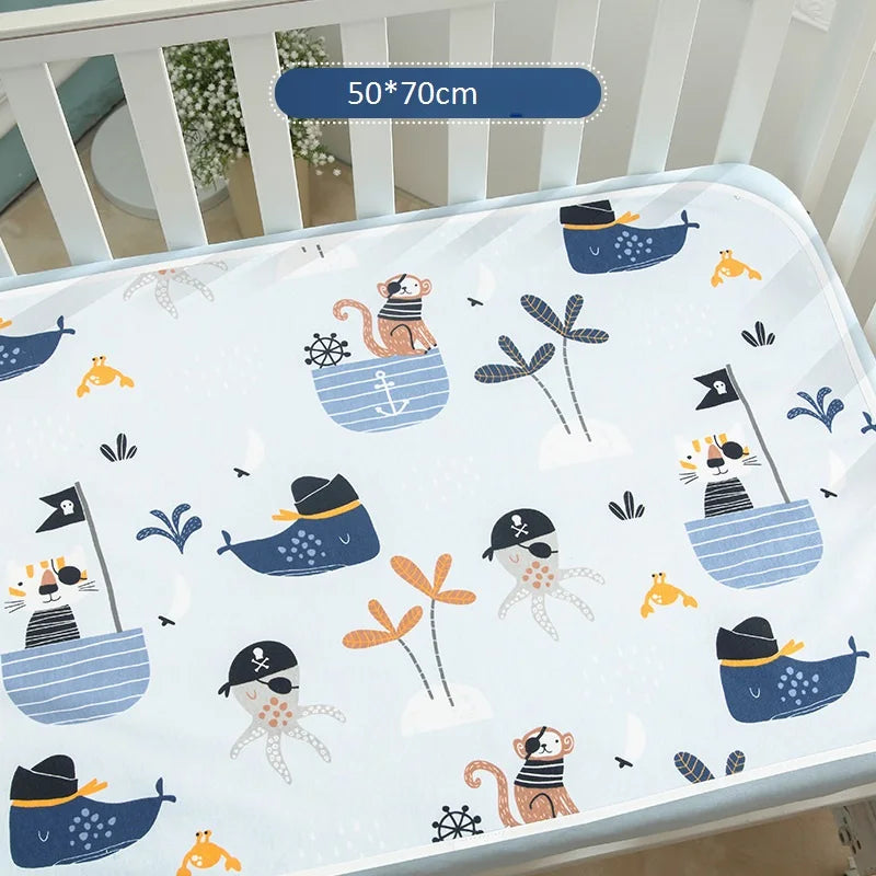 I YAN waterproof baby changing pad cover with colorful patterns, reusable and suitable for travel mattress protectors and diaper pads
