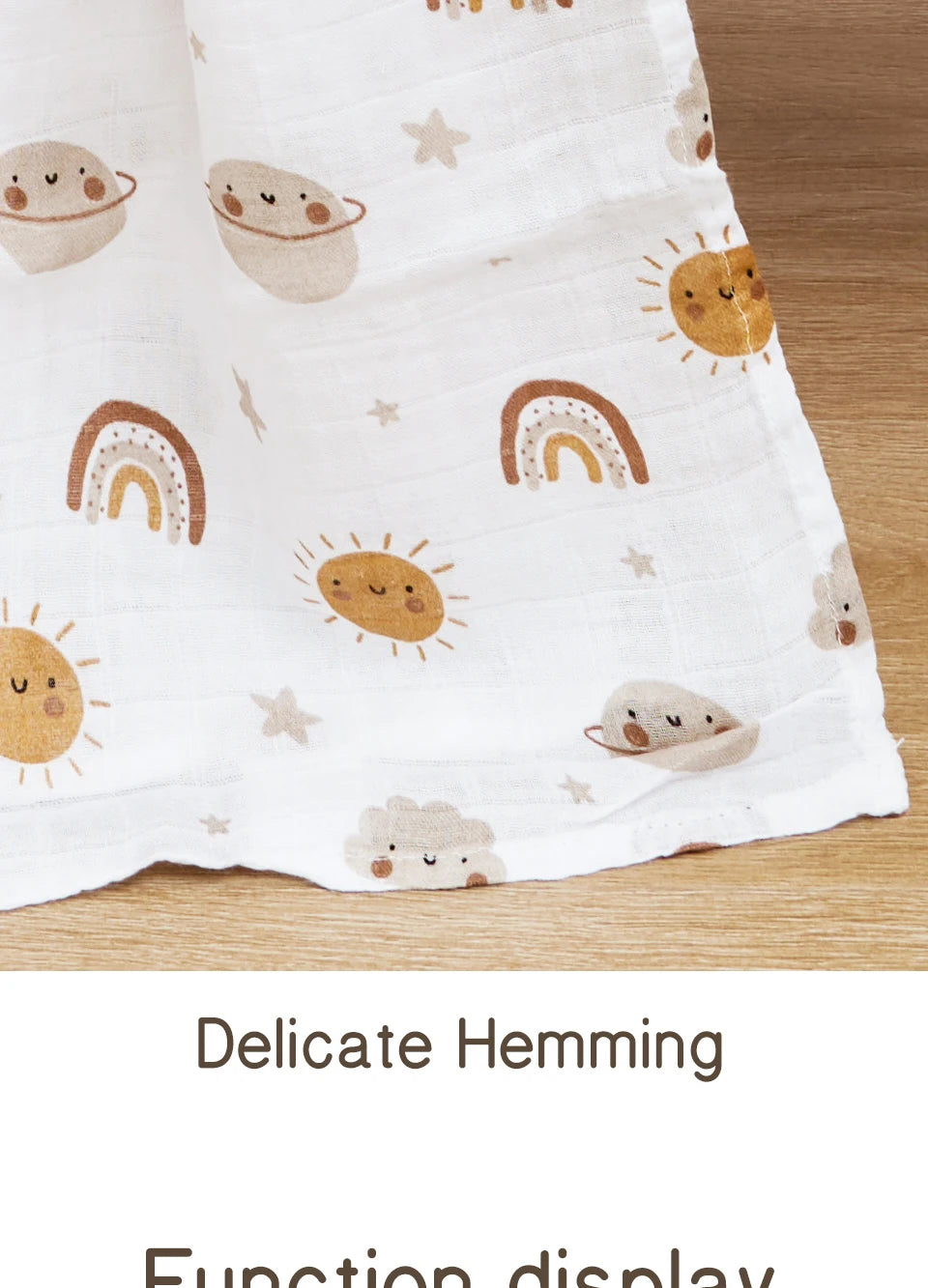Bamboo Cotton Baby Muslin Swaddle Blanket 120x110cm – Soft Print Baby Towel Wrap for Newborns - I YAN