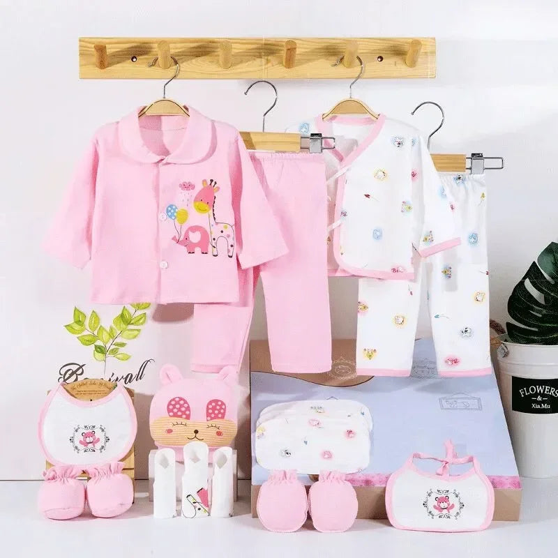 18-Piece Newborn Baby Gift Set – 100% Cotton Layette Box for Boys & Girls - I YAN