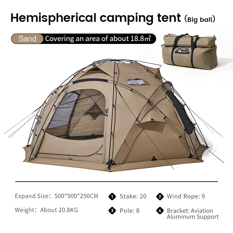 Camping Tent Commander Dome Tent Shelter Waterproof Windproof Ultra-light 70D Nylon 160/185/245CM