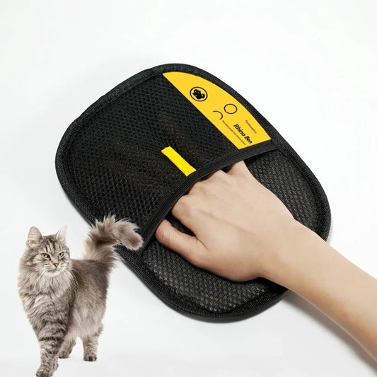 Large pet hair removal gloves by I YAN for cats and dogs, static grooming gloves with polypropylene fur and dander remover.