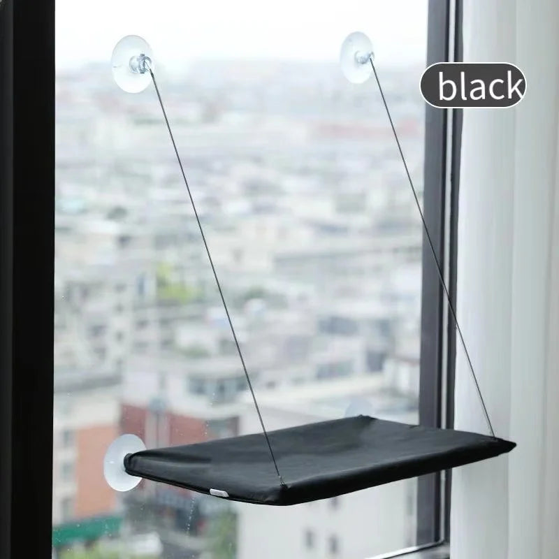 I YAN winter cat window hanging hammock bed with suction cups, cozy space-saving pet bed for all seasons, easy to install.