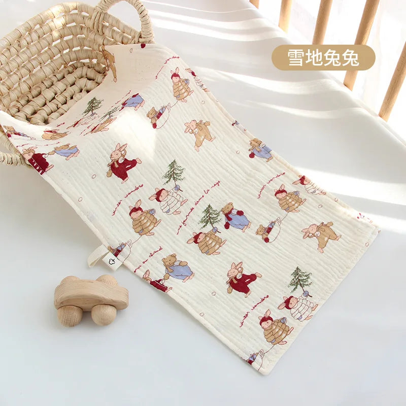 I YAN cotton muslin baby face towel and burp cloth, soft infant washcloth and drooling bib for newborns and toddlers.