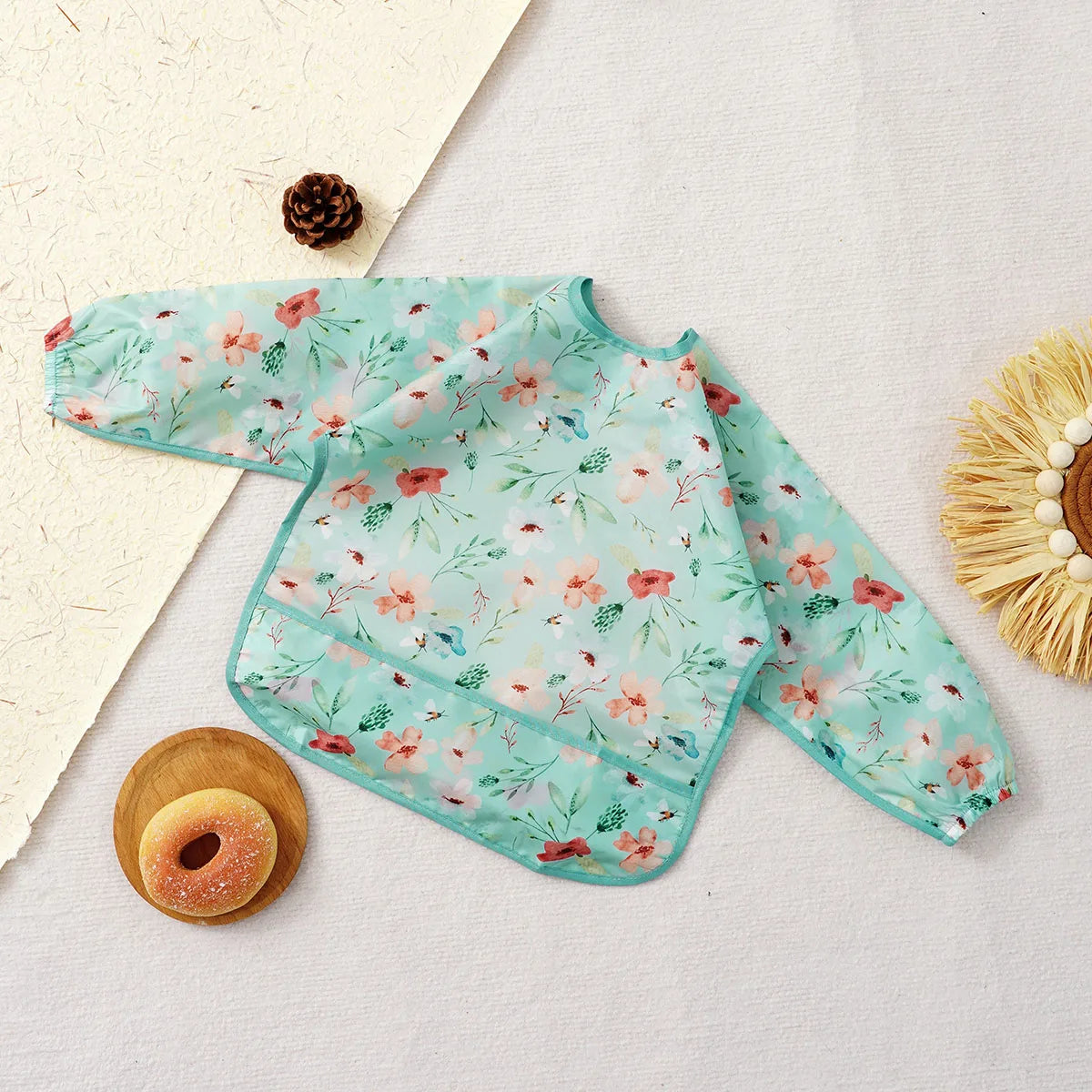 Long Sleeve Baby Bibs Water Dirt Proof Burp Cloths Cute Infant Eating Child Drawing Apron Self Feeding Bib Boy Girl 0-3 Year