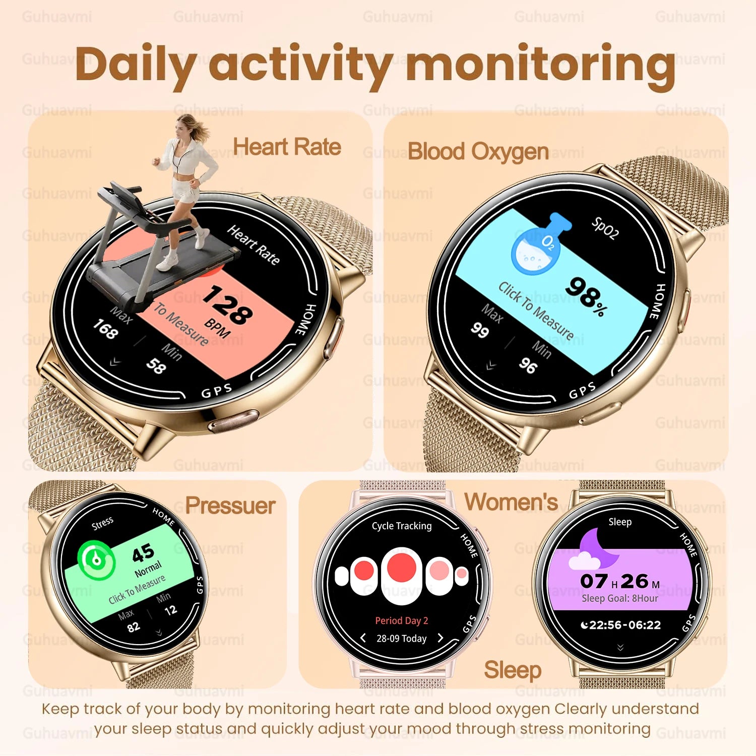 Elegant Women Smartwatch 2026 New 1.39'' AMOLED Screen Bluetooth Call Heart Rate Women's Health IP68 Waterproof Fashion Watches