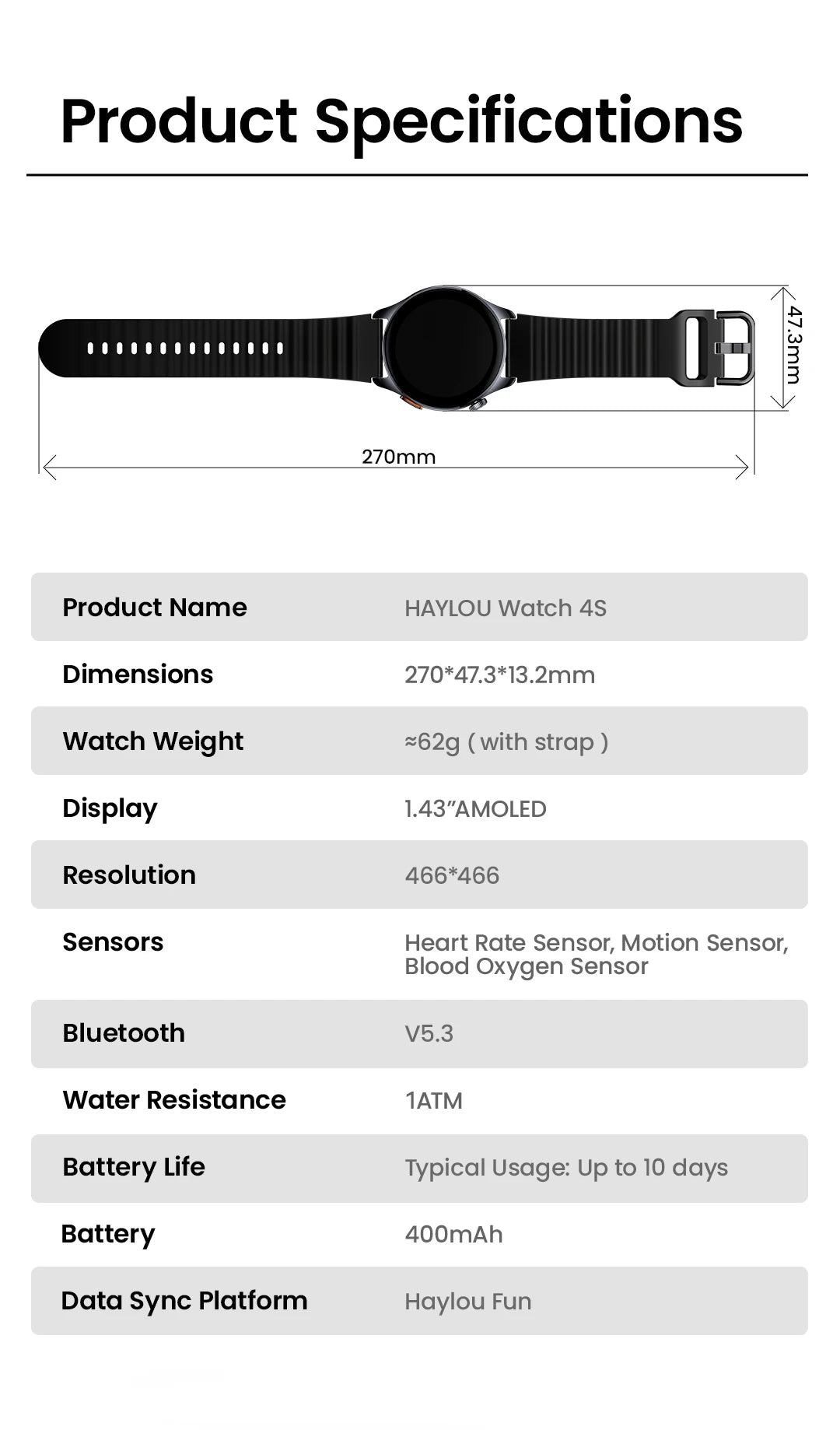 Watch 4S GPS Smartwatch 1.43” HD AMOLED Display 5 Satellite GPS Positioning 120+ Workout Modes Sport Fitness Smart Watch