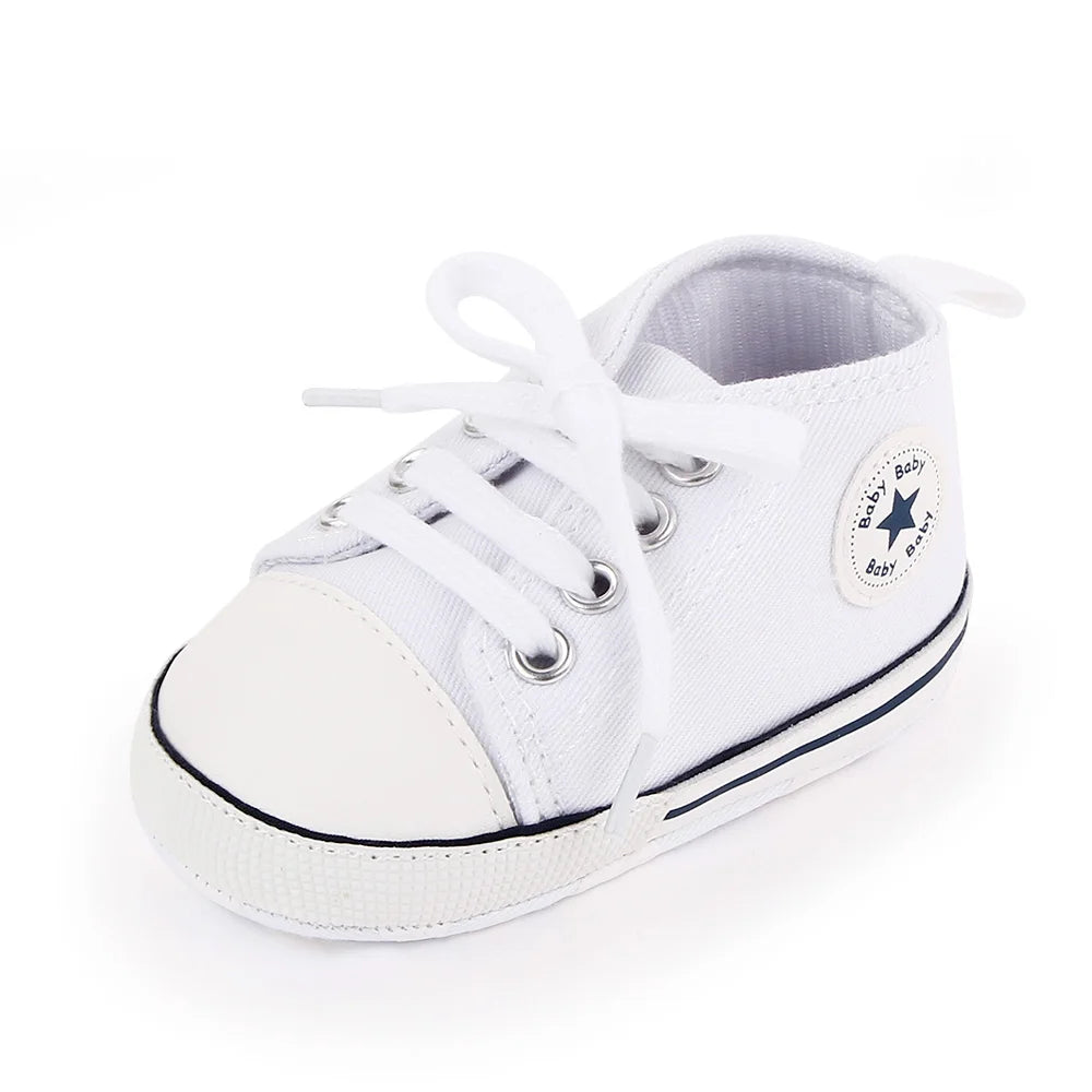 I YAN baby canvas sneakers for boys and girls with soft soles, non-slip design, perfect for first walkers and toddler casual wear