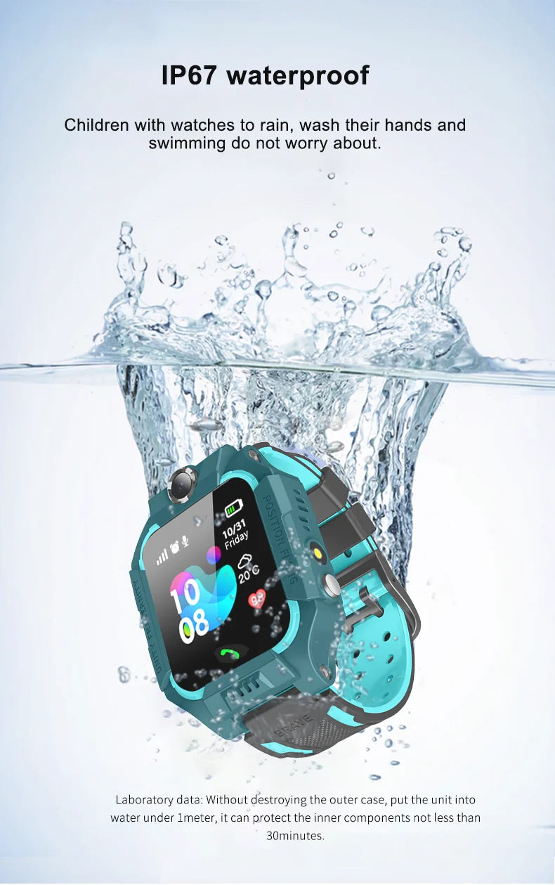 Kids Smart Watch SOS SIM Card LBS Tracker – Waterproof Phone Watch with Camera for Boys & Girls (Q19 / Z1 / A28 / Q88) - I YAN