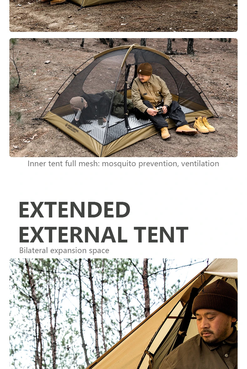 BISINNA Camping Tent 2 Persons Portable Waterproof Backpacking Tent Double-layer Outdoor Hiking Travel Camping Equipment
